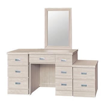 【MUNA 家居】凱旋2.7尺鏡台含鐵椅/共六色/不含二抽床頭櫃+三抽床頭櫃白梧桐色