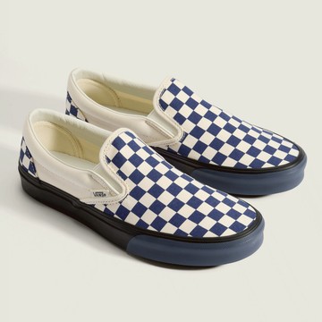 Classic Slip-On 白色/深藍色棋盤格滑板鞋