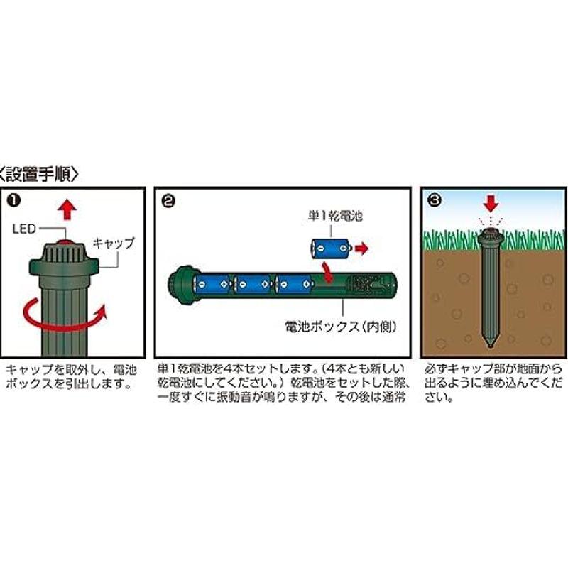 save 電池式 モグラ撃退器(LED付) 24個入り SV-2928