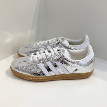 ADIDAS SAMBA OG 爆裂銀 銀白 復古 休閒鞋 裂紋皮革 森巴 男女 JR0035