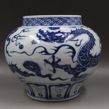 元青花八寶云龍紋罐全手工仿古出土老貨博物館藏瓷器古董古玩收藏1入