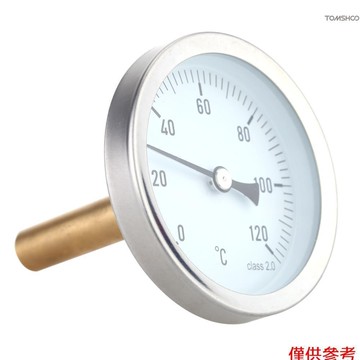 Winn 63mm 水平錶盤溫度計鋁製溫度計 0-120°C 1/2 BSP 螺絲直徑