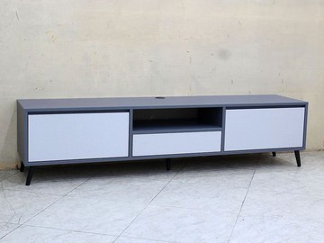 【歐風別館】誠品六尺亞麻灰色雙色電視櫃【基隆至台中免運費】