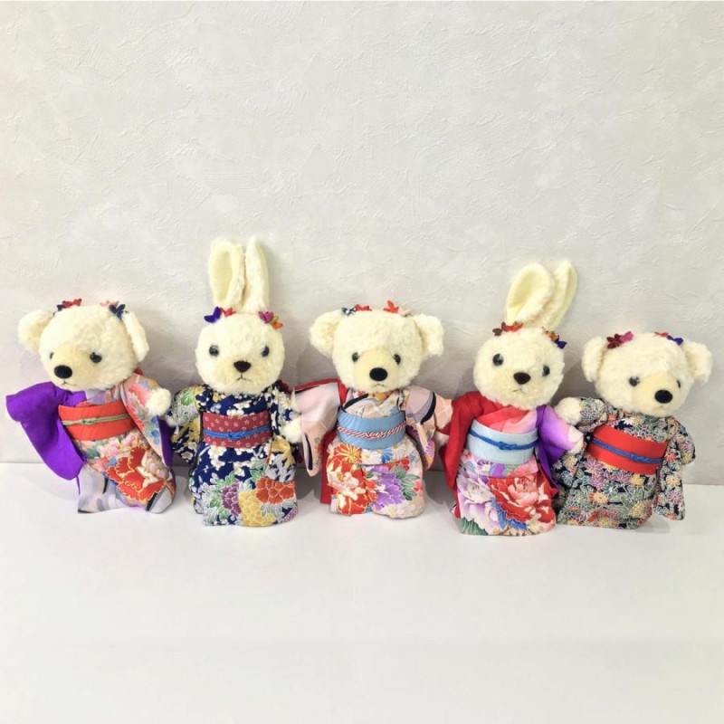 着物ウサギ Ｍサイズ 27cm KIMONO OBI Rabbit 日本製 ぬいぐるみ