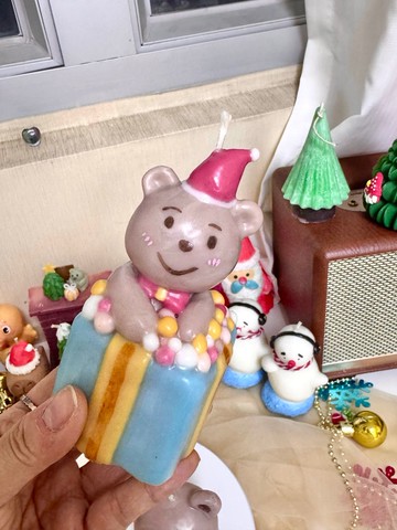 聖誕禮物 - 手作蠟燭 -節日熊熊蠟燭