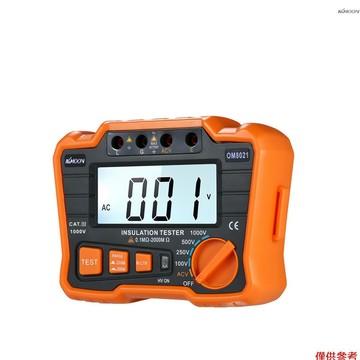 KKmoon 絕緣電阻測試表 0.1MΩ-2000MΩ 數字兆歐表 數字搖表 OM8021 不帶電池出貨