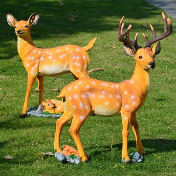 仿真梅花鹿家居裝飾工藝創意禮品擺件花園林商場擺件盆栽甩賣