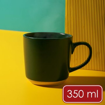 《La Cafetiere》英國 石陶馬克杯(墨綠350ml) | 水杯 茶杯 咖啡杯