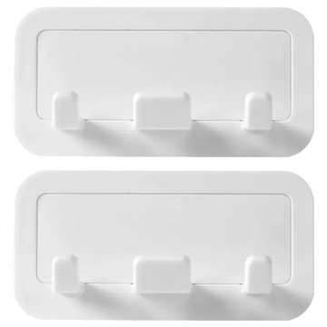 線路收納 10cm*5cm ABS樹脂 黏貼式插頭掛架 雙卡扣設計  2個