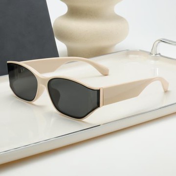 2025歐美風網紅同款尼龍偏光時尚墨鏡男女同款方框曲面屏太陽眼鏡