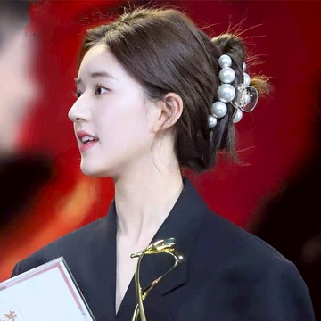 趙露思同款珍珠抓夾大號簡約發夾韓國網紅丸子頭鯊魚夾子頭飾品女