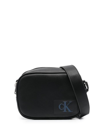 Calvin Klein Jeans - logo-debossed crossbody messenger bag - women - Polyurethane - One Size - Black