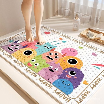 浴墊 浴室 防滑 多巴胺浴室吸盤墊淋浴兒童防滑踩腳墊防摔防水PVC墊子衛生間地墊