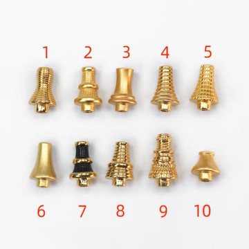 文玩鹿角駝骨雪巴猛犸天珠料器瑪瑙三通佛塔頭帽配飾diy鍍金配件