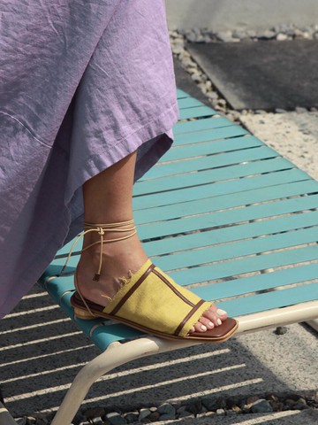 Grunge Two Way Strap Sandals Yellow