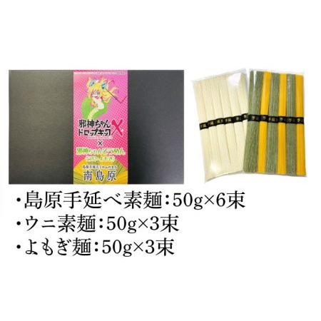 ふるさと納税 邪神ちゃん コラボ 手延べそうめん 計 600g 素麺 乾麺 常温 ギフト プレゼント 贈り物 南島原市   のうち製麺 [SAF003] 長崎県南島原市