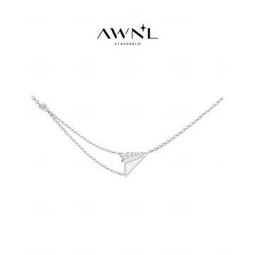 AWNL吳昕明星同款北歐M隕石小飛機項鏈女款禮物送禮