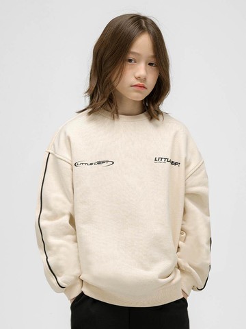 Color Block Terry Cotton Sweatshirt [Ivory]