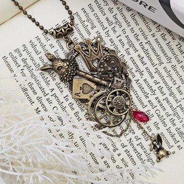 愛麗絲夢遊仙境 x 復古項鍊 / 兔子先生 x 懷錶 x 蒸氣龐克