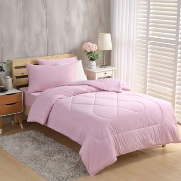 LAMINA 涼被床包組 綠能涼感紗抗菌針織-加大(條紋粉)