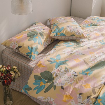 全棉四件套純棉小清新床單宿舍家用裸睡被套床笠款印花床品三件套