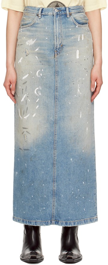Acne Studios 蓝色泼漆牛仔半身裙