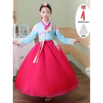 韓服新款民族服朝鮮族服裝女童學生表 演 節日兒童節演出禮服舞蹈