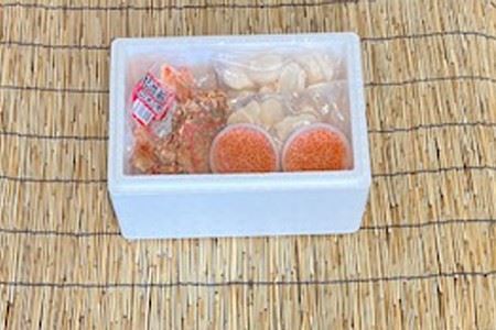 毛かに1尾・いくら醤油漬100g×2P・ほたて貝柱500g×2P・花咲かにむき身300g×1P D-76008