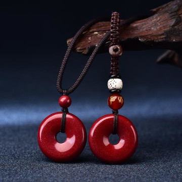 項鏈男女款隨身掛飾品朱砂平安扣