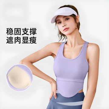 台灣现貨 免穿文胸運動背心 瑜伽裝 速乾排汗 瑜珈上衣 高強度運動內衣 瑜珈背心 瑜伽文胸 瑜珈內衣 美背運動內衣