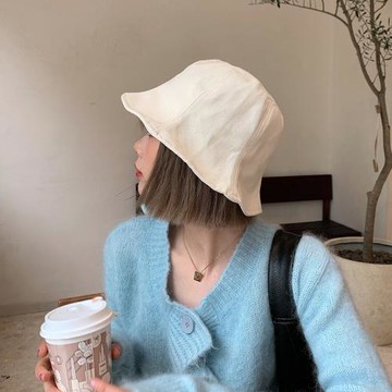西本/大頭圍日系秋季可愛漁夫帽女水桶帽帽子遮臉防曬盆帽可折疊