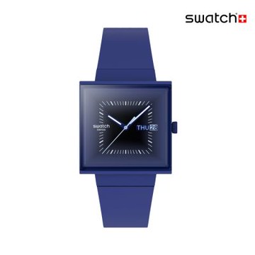 Swatch SQUARELY BLACKLIGHT 經典手錶/方形錶/女錶/瑞士製造 SO34N700 (33mm)