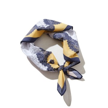 法國復古花紋大方巾 100%純棉印花絲巾 220708-1