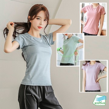 【BODYAIR】雪花布合身顯瘦上衣(瑜珈.慢跑.運動.健身.透氣.舞蹈.運動服)