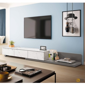 WAKUHOME 瓦酷家具Caroline石紋美耐皿6尺伸縮長櫃寬180X深40X高32cm