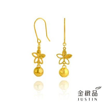 金緻品 黃金垂吊耳環 花綺年華 0.75錢 5G工藝