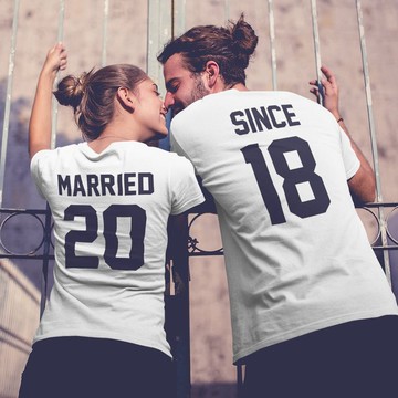 Married Since 客製化結婚年份 短T 白色 下訂告知年份 禮物 情人