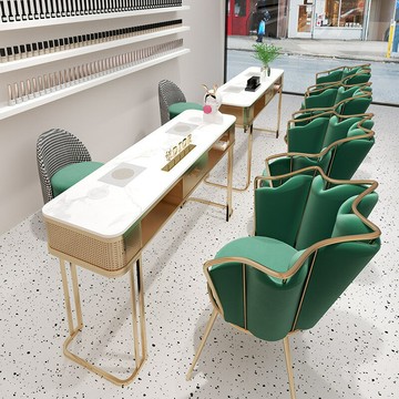 ??快速出貨 大功率吸塵器美甲桌椅套裝多功能美甲臺全套大理石修甲桌