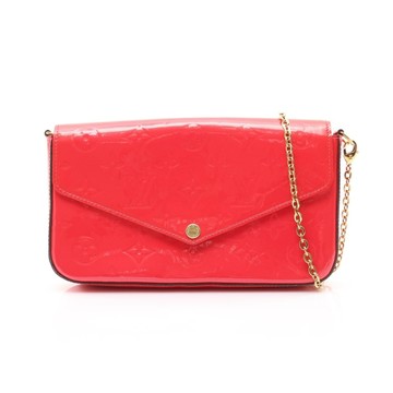 LOUIS VUITTON LV 路易威登 Felicie Pochette 肩背包 桃粉色 漆皮皮革 M61787 (缺Zip小夾) 【二手名牌BRAND OFF】