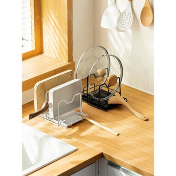 廚房臺面鍋蓋架子免打孔放置器家用砧板架菜板置物架鍋鏟托架神器