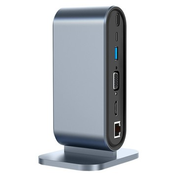 Seekis 12合1 Type-C 桌面立式多功能 USB 集線器  灰色  1個