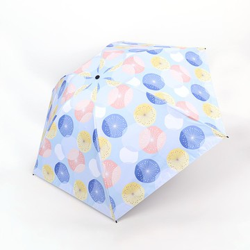 【rento】日式超輕黑膠蝴蝶傘 晴雨傘 - 夏日煙火(藍)