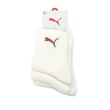 PUMA NOS 素色跳豹短筒襪 三雙組 米 BB149403