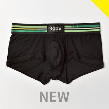 ▶低腰◀四角褲-萬花筒-綠 黑【超細纖維】