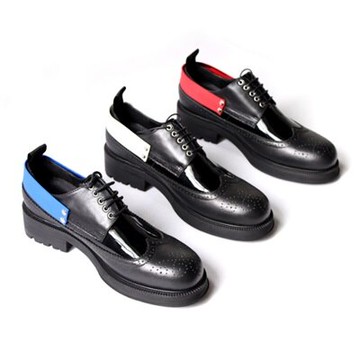 休閒皮鞋真皮雕花厚底鞋-撞色後帶英倫巴洛克男鞋3色73kv25【獨家進口】【米蘭精品】