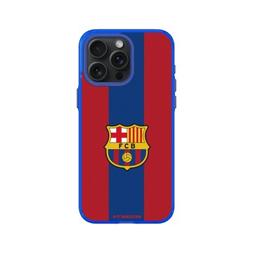 iPhone 15 Pro Max Clear 激光藍 - FC Barcelona - Logo - Two Tone Background