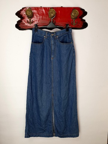 小龜葛葛-輕薄丹寧古著裙