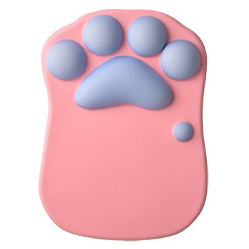 3D立體貓掌矽膠護腕滑鼠墊 27*20*2.5cm 萊卡布矽膠材質  粉底藍足  1個
