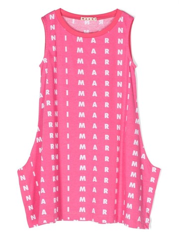 Marni Kids - monogram-print sleeveless dress - kids - Cotton - 8 yrs - Pink