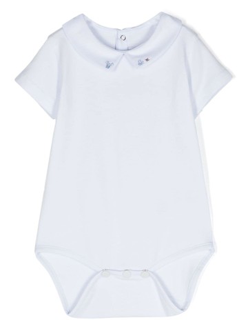 Tartine Et Chocolat - sea-embroidery cotton body - kids - Cotton/Spandex/Elastane - 1 mth - Blue